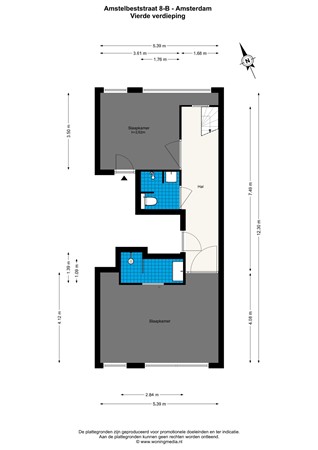 Floorplan - Amstelbeststraat 8B, 1096 GD Amsterdam